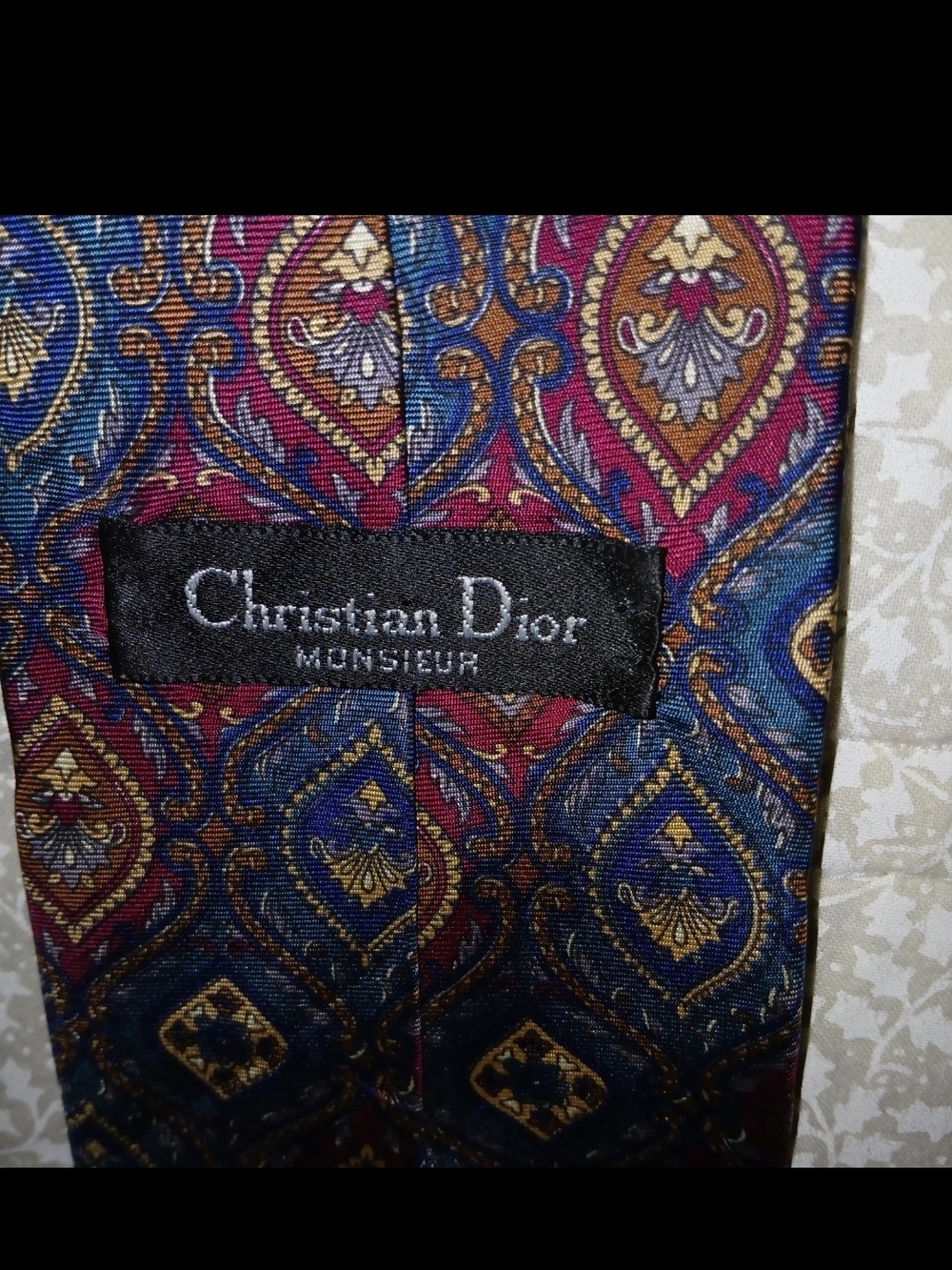 Dior Vintage Men’s Multicolor Paisley Tie In Rich Colors From Imported Fabric